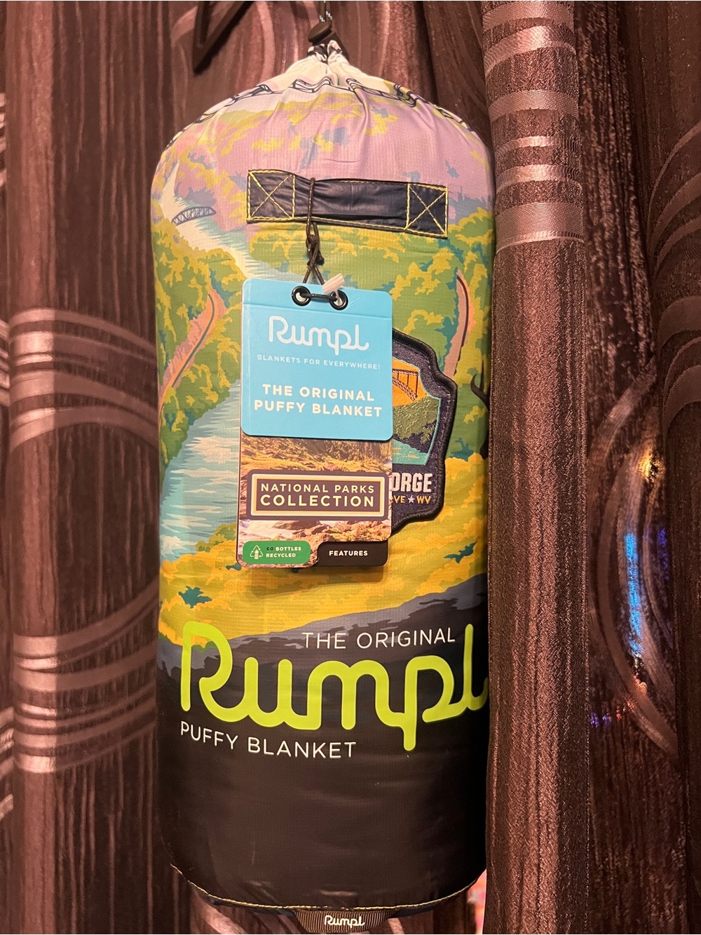 Rumpl The Original Puffy Blanket - Forest Green Multi